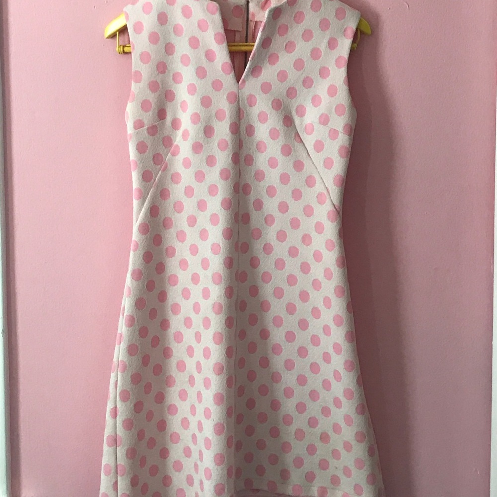 Vintage pink polka dot dress sz small